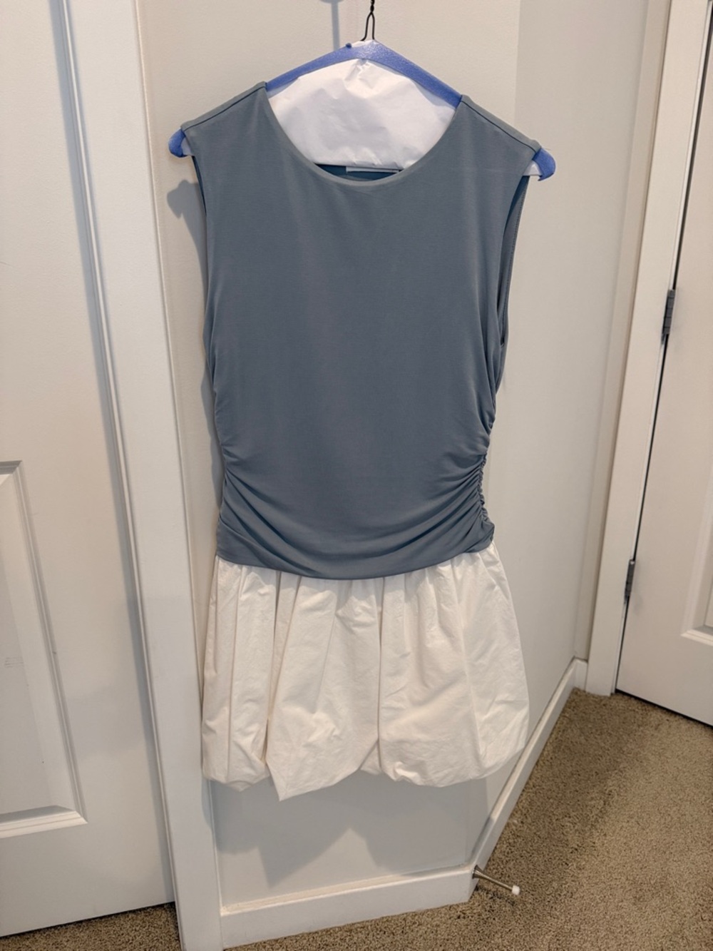 Mod Ref Light Blue Women's Dress with bubble hem